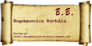 Bogdanovics Borbála névjegykártya