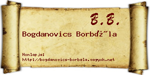 Bogdanovics Borbála névjegykártya