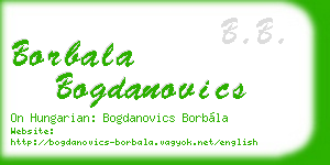 borbala bogdanovics business card